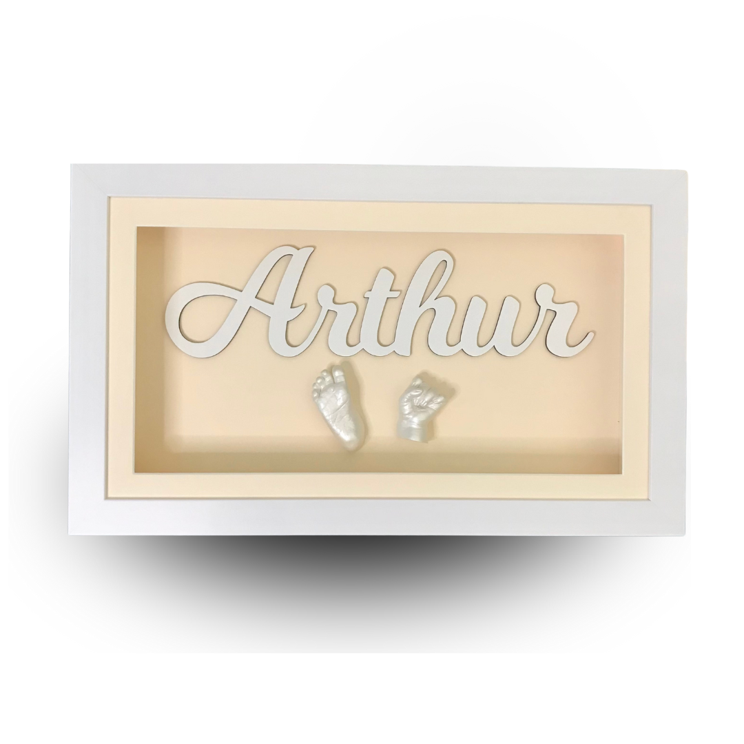 3D Framed Hand & Foot Casts & Acrylic Name