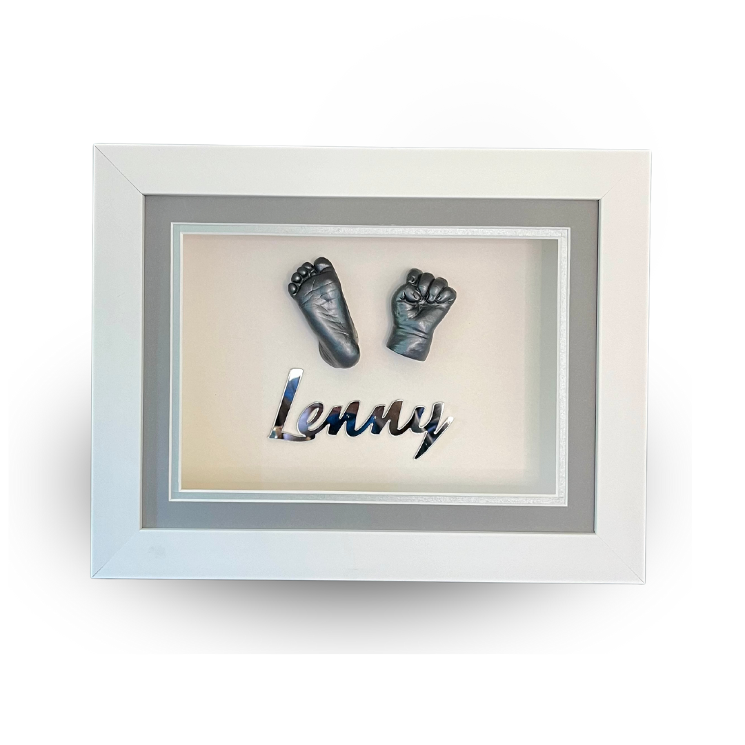 3D Framed Hand & Foot Casts & Acrylic Name