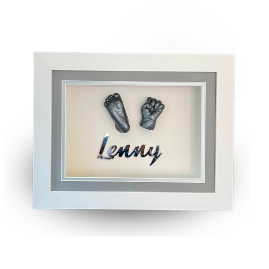 3D Framed Hand & Foot Casts & Acrylic Name