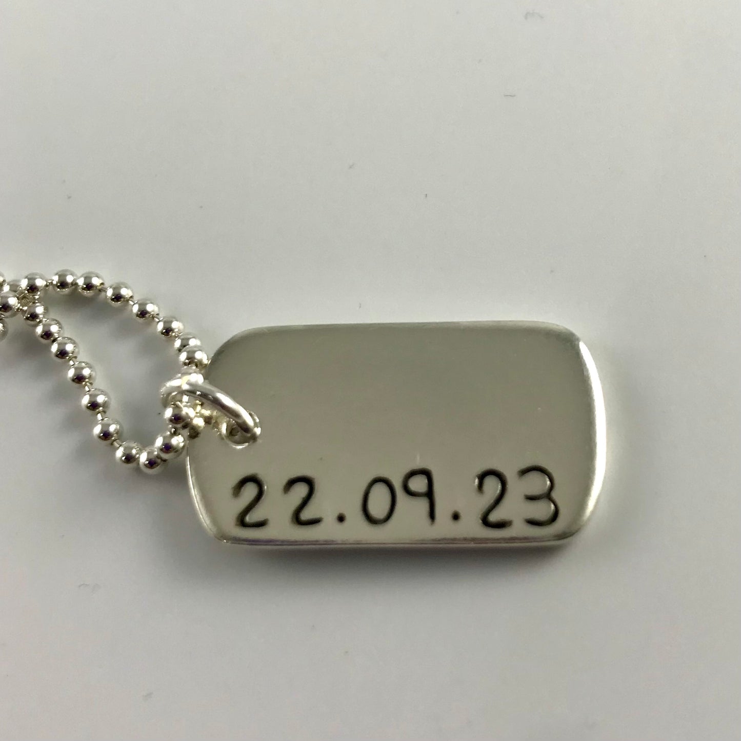 Men’s Medium Dog Tag Hand and Footprint Necklace with 1 or 2 Prints