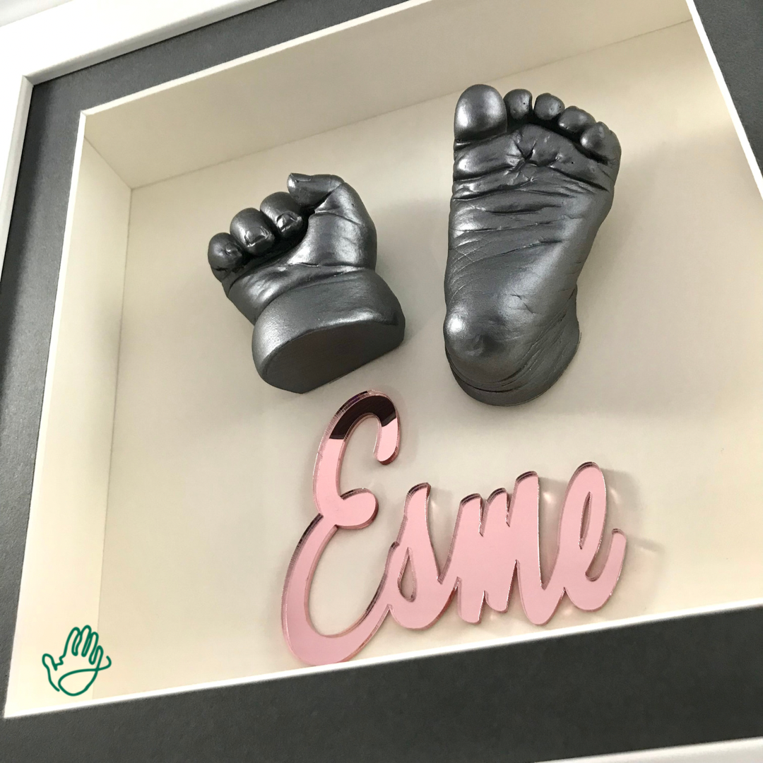 3D Framed Hand & Foot Casts & Acrylic Name