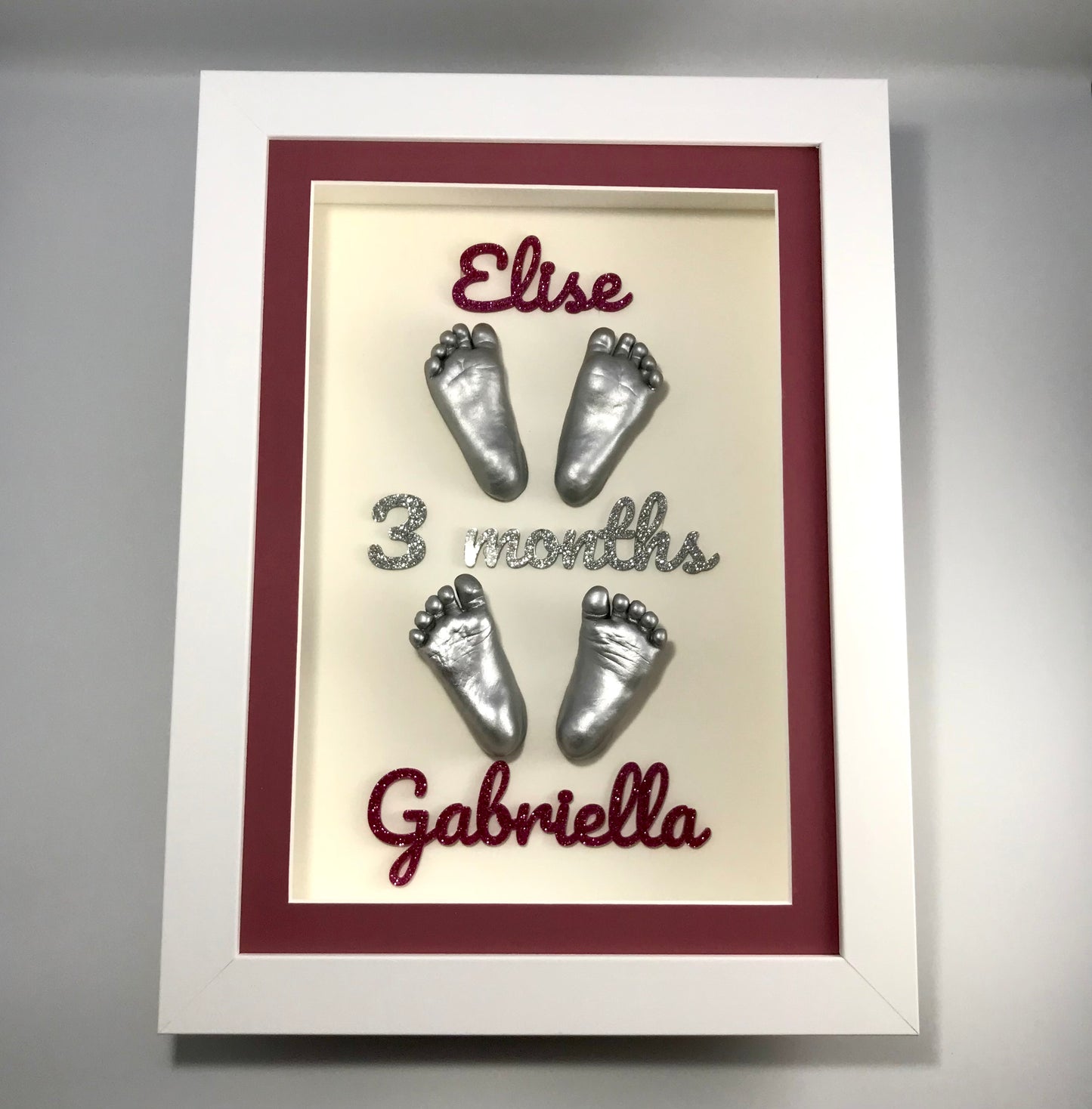 3D Framed Hand & Foot Casts & Acrylic Name