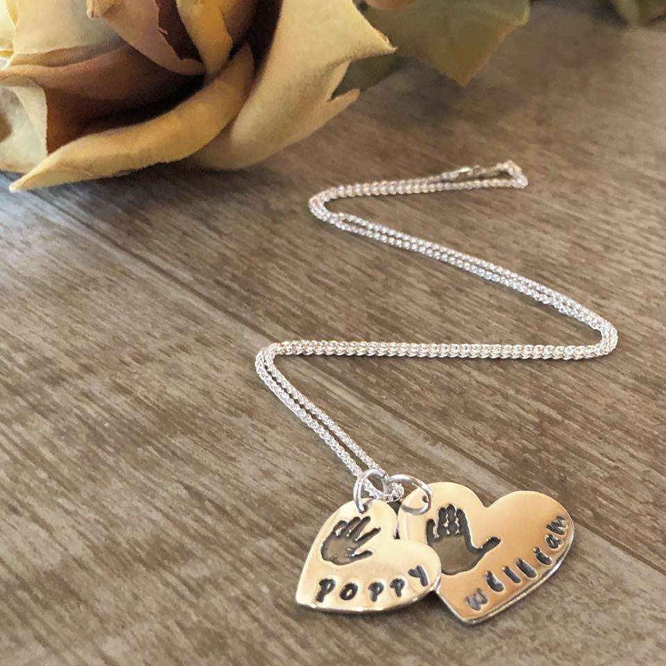 Small Hand or Footprint Necklace with 1 Print