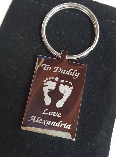 Engraved Hand And Foot Keyring