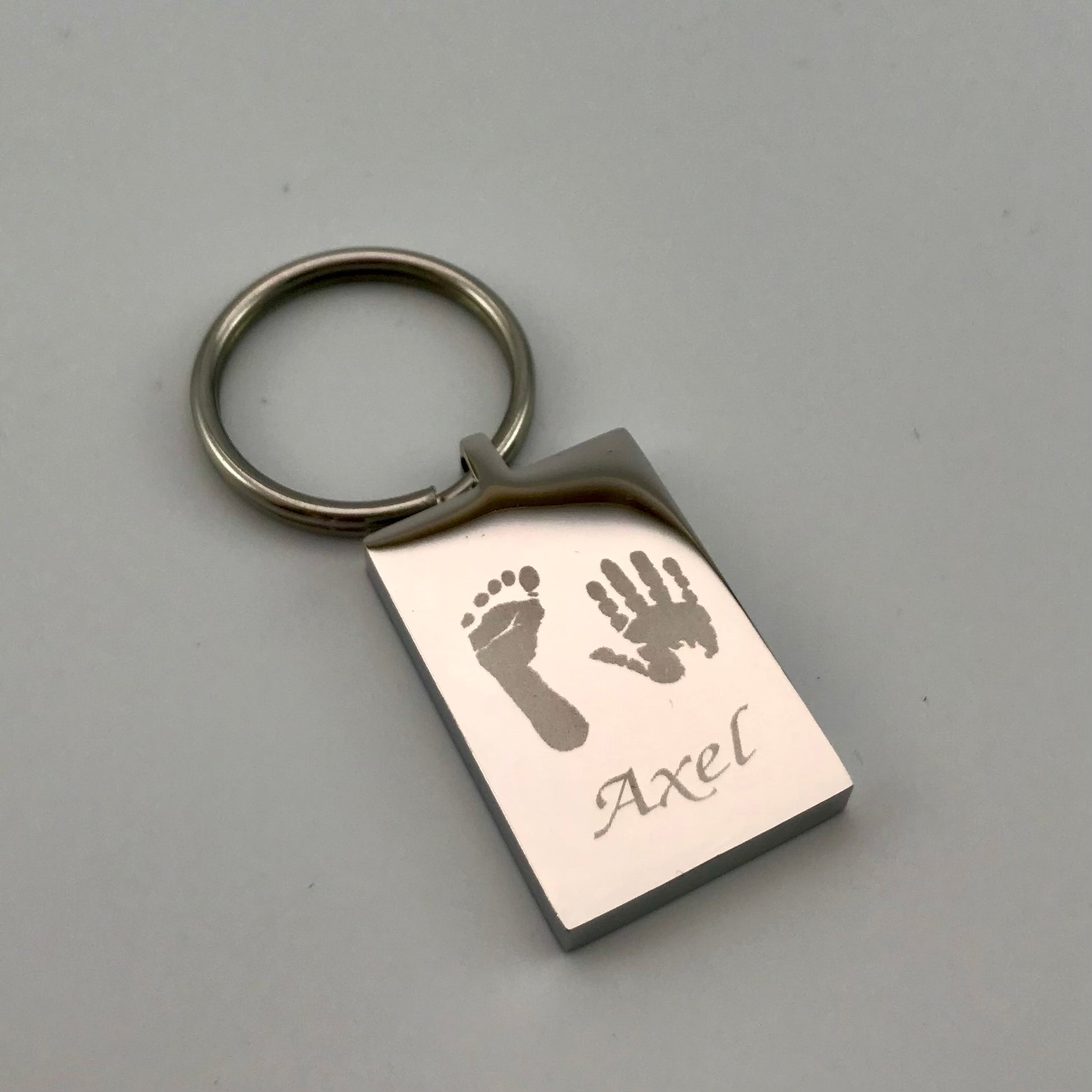 Engraved Hand And Foot Keyring