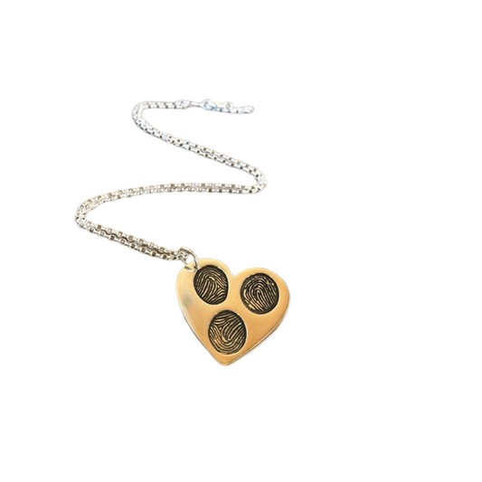 Large Fingerprint Necklace with 3 Prints