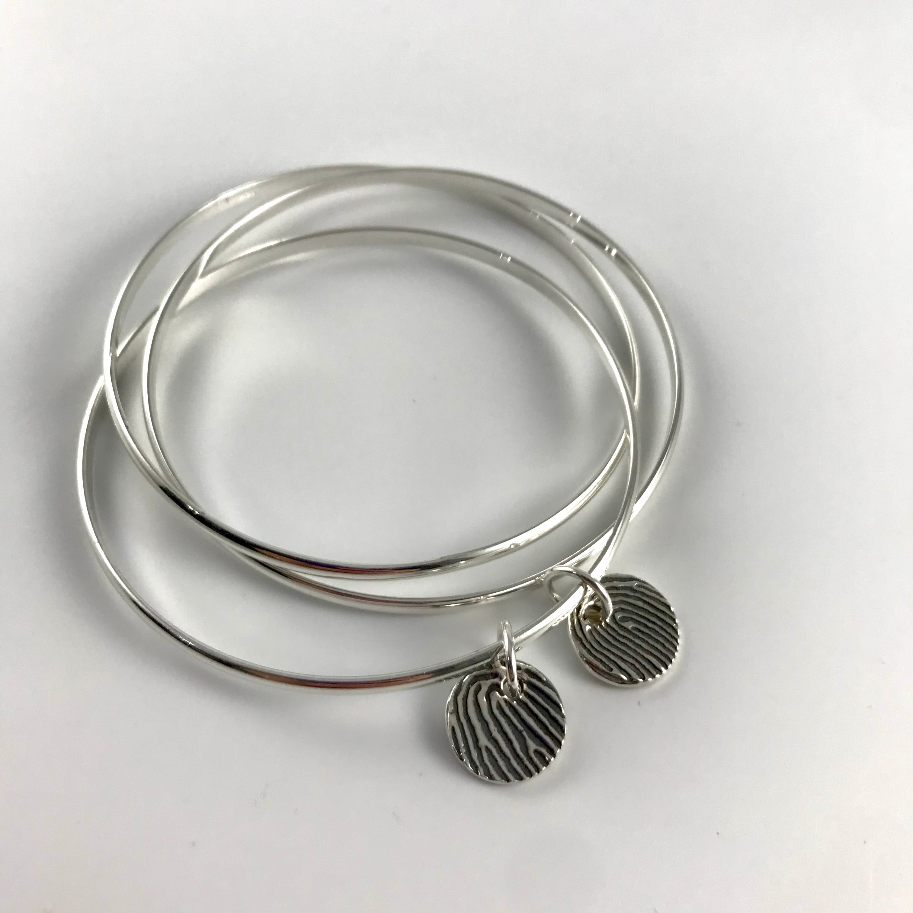 Sterling silver bangle hot sale charm bracelet