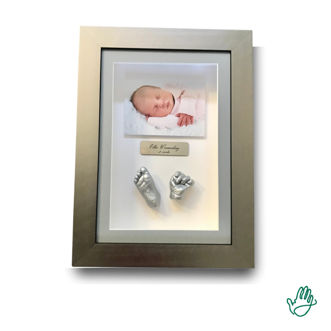 3d framed hand and foot casts with photo