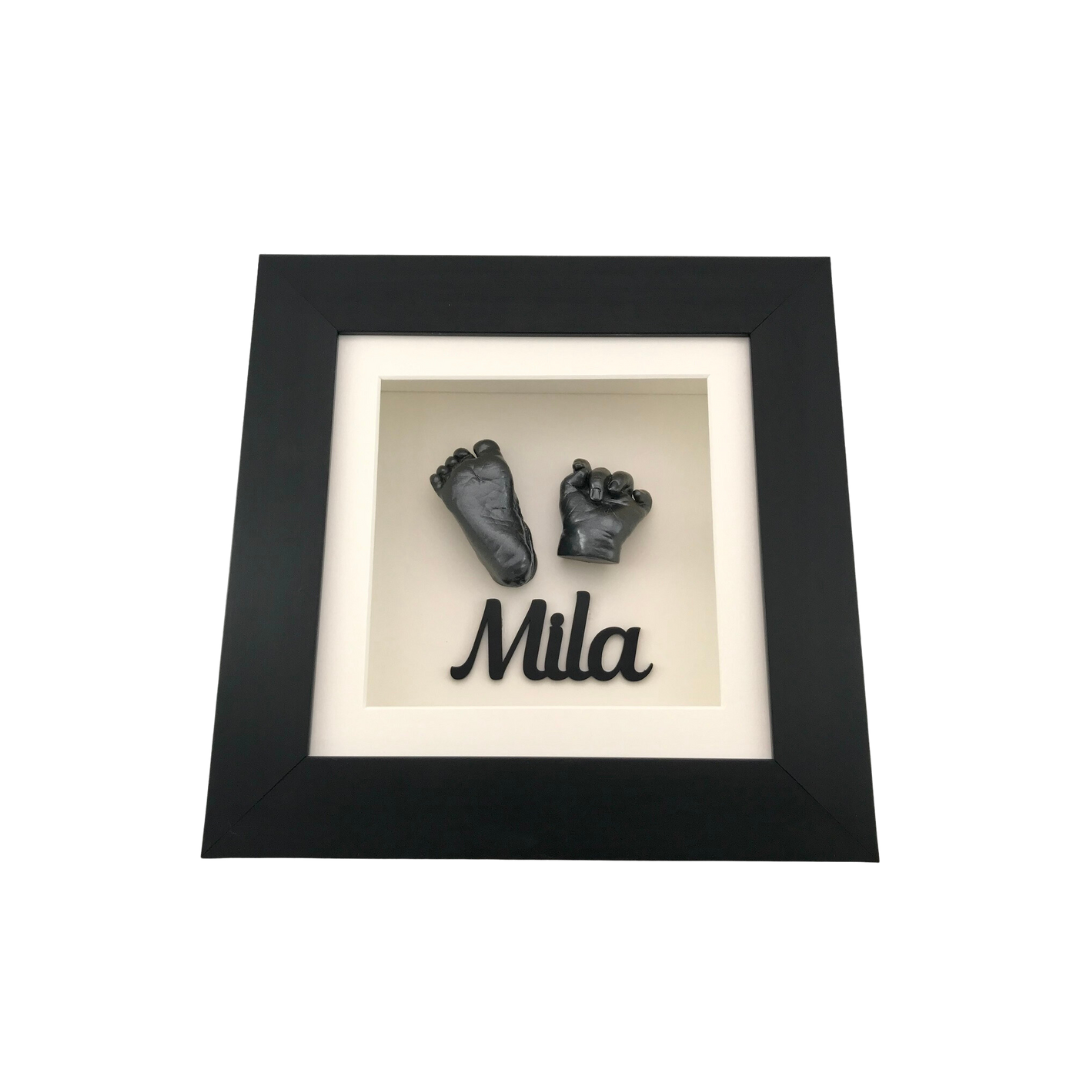 Framed 3d Hand and Foot Casts with Acrylic Name