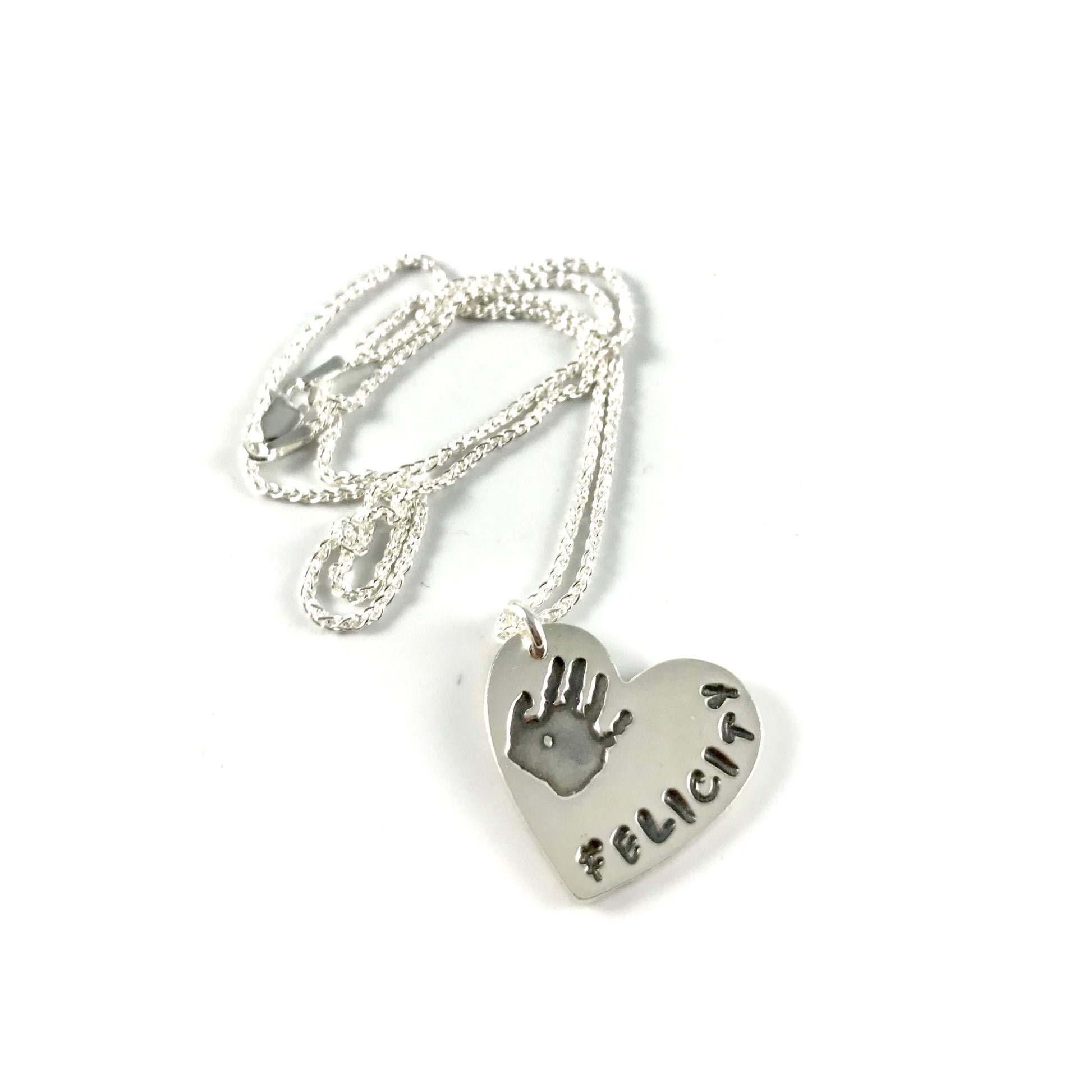Small Hand or Footprint Necklace with 1 Print
